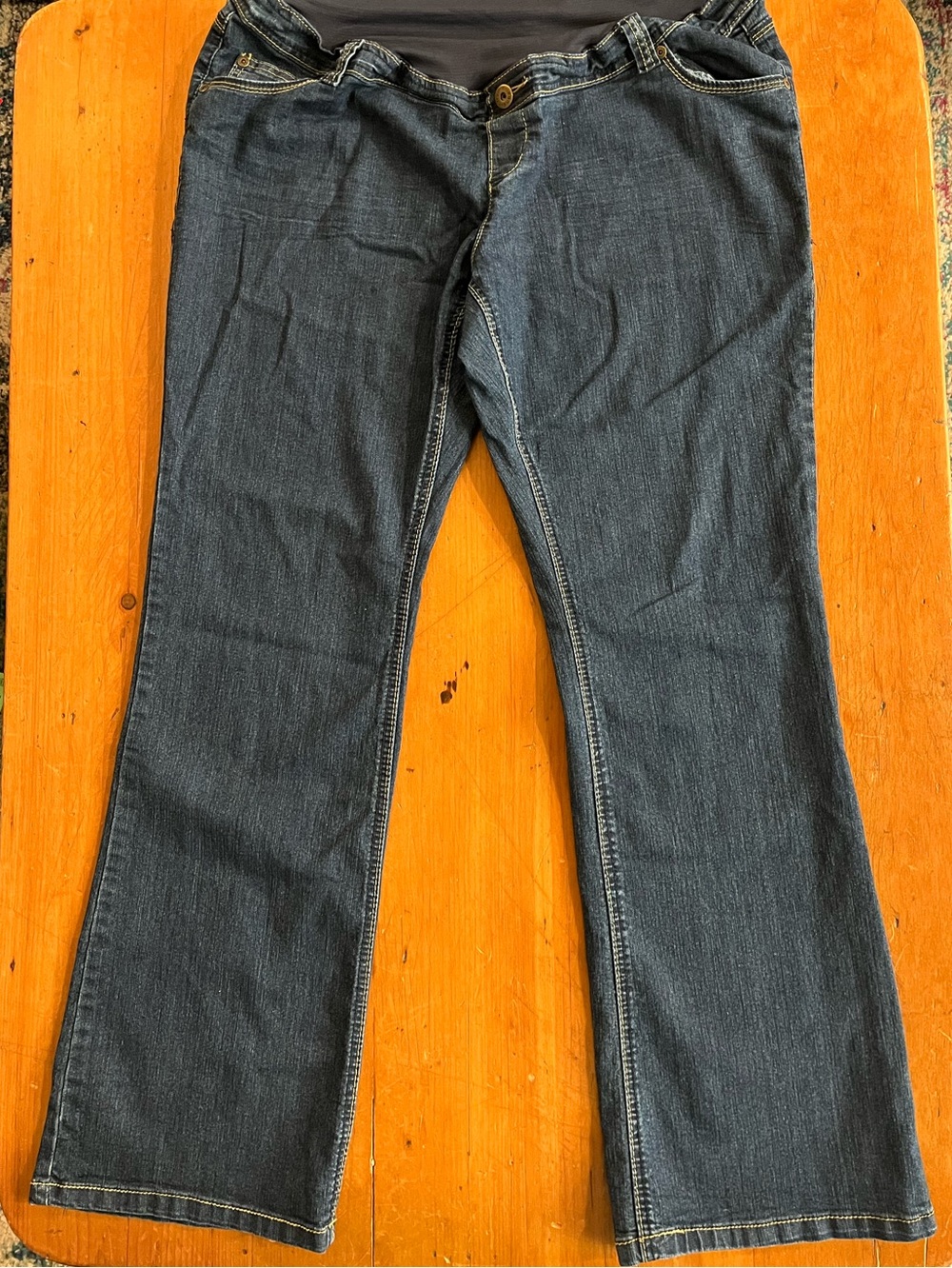 Thyme Maternity Bootcut Dark Blue Wash Denim Jeans XXL